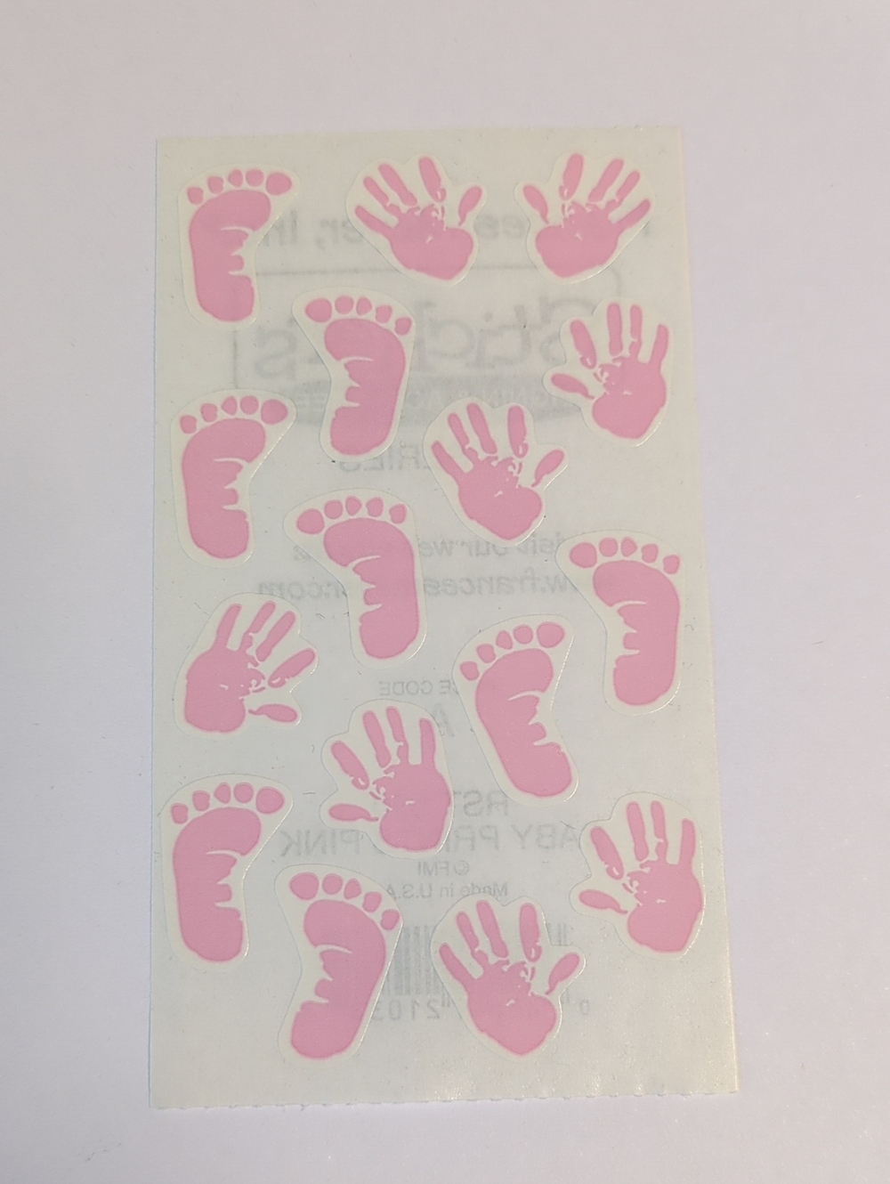☀️Francis Meyer Baby Prints Pink Footprint & Handprint Stickers